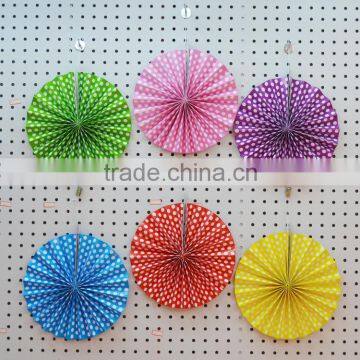 30cm dot paper fan decoration for wedding ,hanging paper fan