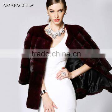 Wholesale Purple Denmark Mink Fur Coat With Factory Price photo-2