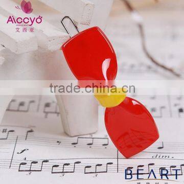 Hot sale kids hight quality plastic resin bow barrettes