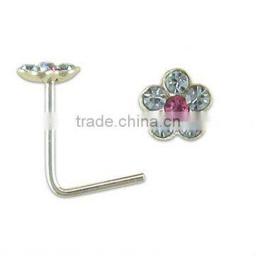 Wholesales body piercing jewelry flower nose ring