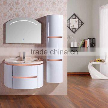 2016 Modern Bathroom Cabinet with LED mirror & colorful resin basin