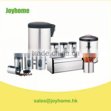 Popular round shape stainless steel kitchen canister set