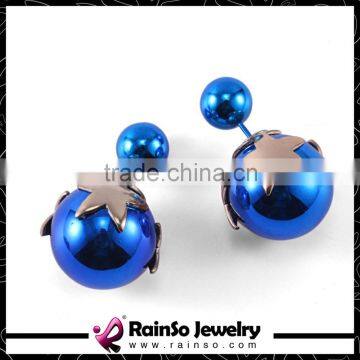 Korean Beauty Wholesale Fashion Plastic Ball Double Sided Earrings