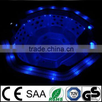 luxury sex massage round whirlpool bathtub swim spa hot tub with overflow led