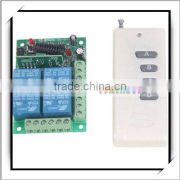 4 Ch Wireless Remote Control Transmitter and 12V Wireless Universal Remote Control Receiver Controller Set White