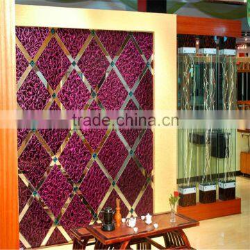 Ivory Color Back Painted Decorative Phantom 3d Glass Panel photo-4