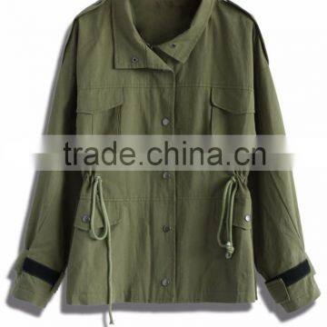 Go Chic Army Green Ladies Military Coat