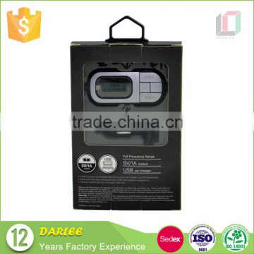 China supplier spot uv embossed custom hang iphone charger package box with pvc window