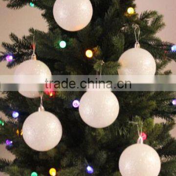 Wholesale plastic christmas tree ball ornament factory price/Snow ball christmas ornaments