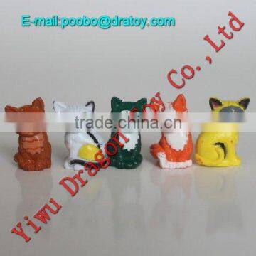 Colorful plastic toy cat figurine