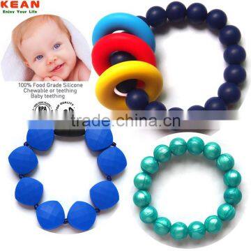 Food grade silicone baby chewable bracelet/bracelet gold/baby toys