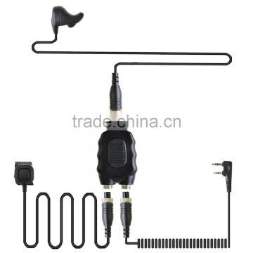 Ear Vibration Headset With Mini Din Finger Ring PTT for Kenwood Two Way Radio