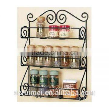 Three Layers Spice Storage Kitchen metal Wall Rack