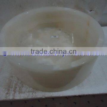 NICE & SHINE PURE WHITE ONYX ROUND BOWL SHAPED SINKS AND BASINS photo-5