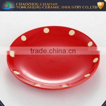 Red and Yellow Ceramic Disposable Plates for Restaurant photo-2