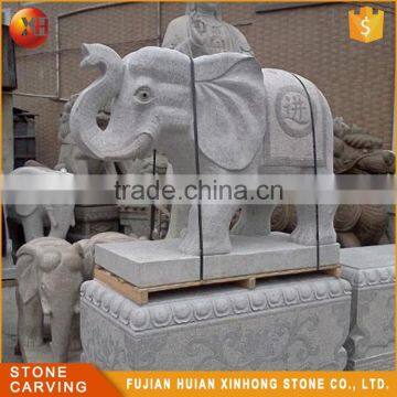 Small White Stone Granite Garden Outdoor Elephant Statue Carving photo-2