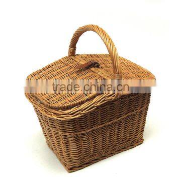 wholesale wicker picnic hamper basket, wicker picnic basket with handle and lids