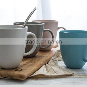 500ml matte ceramic mug with handle