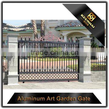 Customized Powder Coated Decorative Cast Aluminum Sliding Garden Gate for Villa