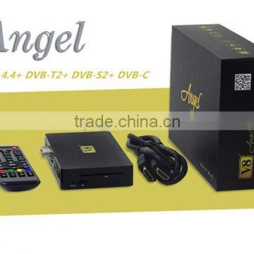 2016 New Powerful Andriod Combo DVB-S2+T2+Cable V8 Angel Satellite Receiver Built In Bluetooth and WiFi Support IPTV & VOD STB