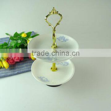 Porcelain 2-tiers Cake Plates photo-2