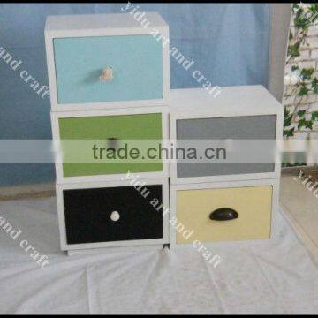 Unique Design Home Decorative Furniture Colorful Wooden DIY Storage Cabinet, Easy to Move photo-2