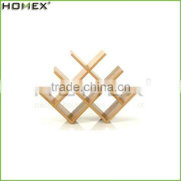 W Shape 8 Bottle Tabletop Bamboo Wooden Wine Rack/Homex_Factory photo-2