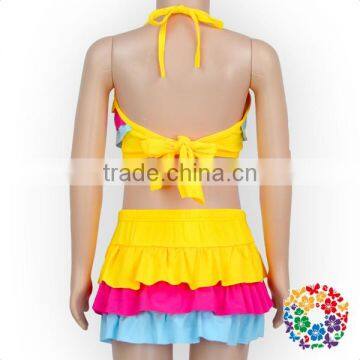 2017 New Arrival Summer Girls Colorful Ruffle Bikini Swimming Wear photo-4