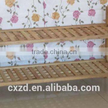 Cheap Fashion Design Two-tier Walnut Shoe Rack photo-2