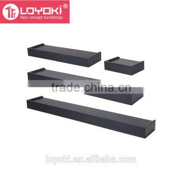 Mdf Wood Home Wall Mount Shelf Floating Shelf Vertigo Set of 4 Ledge Shelves photo-4