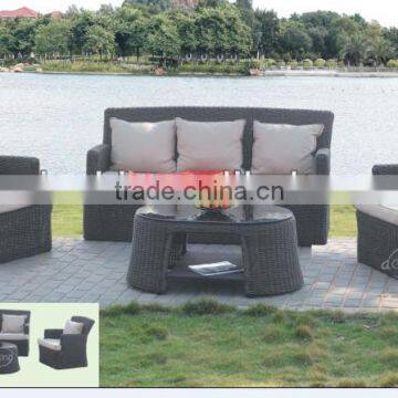 PE ratten garden wicker furniture sofa set patio leisure hotel sofa furniture