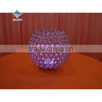 Fashionable design round purple wedding crystal candelabra on sale