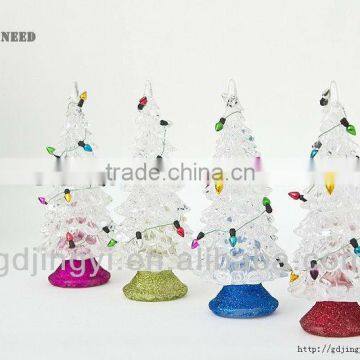 artificial acrylic decorative led light small Christmas tree