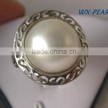 New Design Seawater Pearl Ring With Diamond Tahitian Pearl Ring photo-2