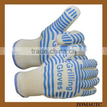 Heat Resistant Cut Resistant Oven Mitts Non-Slip Silicone BBQ Grill Gloves For Sale photo-3