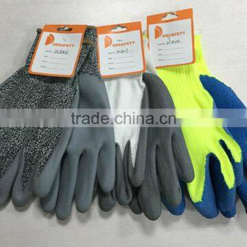 DDSAFETY Cut Resistant Blue Latex Palm Coated Safety Gloves photo-4