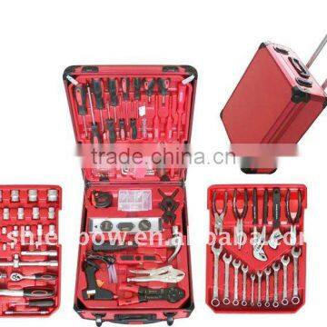 186 pcs Cr-v hand tool set tool kit in red aluminium case