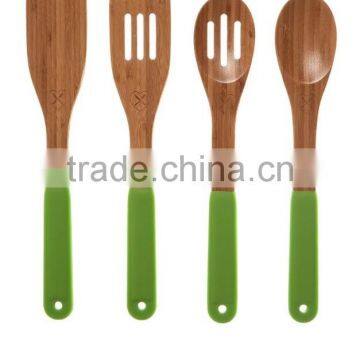 2017 Fashion Bamboo Kitchen Utensil Scoop With Silicon Handle photo-1