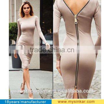 2016 New Arrival Women backzip Bodycon Long Sleeve Evening Sexy Party Cocktail Mini women short dress wholesale