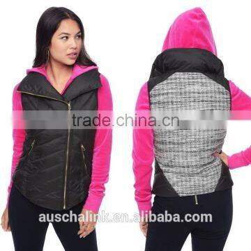 2016 Hot Sale Girls Curved Front Hem Quilted Puffer Vest photo-5