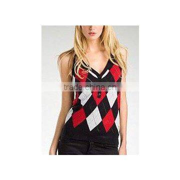 8KN051 Argyle tank top knitwear