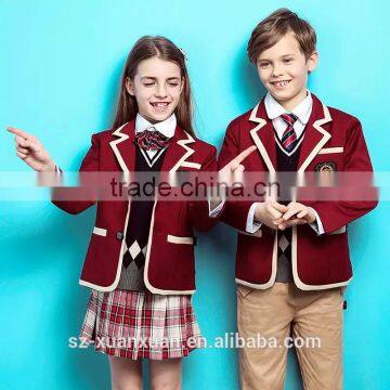 Custom new design high quality primary school uniform for girls and boys