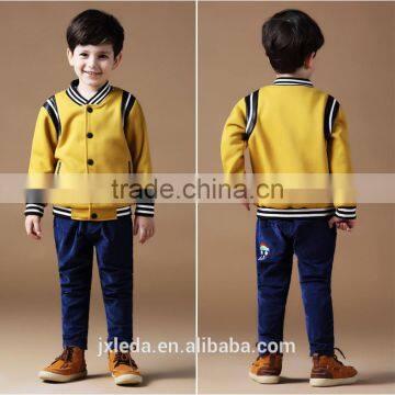 Children Boys Striped Sleeve and Hem Fleece Jacket photo-2