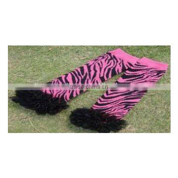 2013 new fashion fluffies black and red zebra leg warmers wholesale