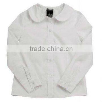 Long Sleeve White School Blouse With T/C Twill Fabric