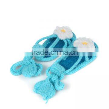 Summer Baby One Flower High Quality Crochet Shoes for Children photo-2