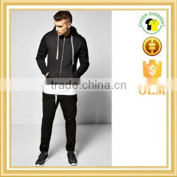 Cheap wholesale plain tracksuit 100% polyester hoodie tracksuit for men