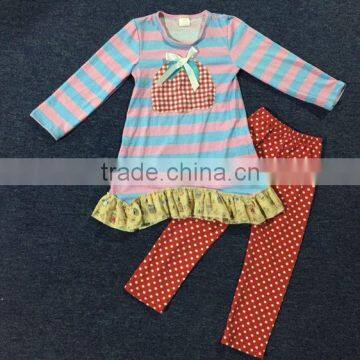 remake Kids clothing wholesale pumpkin design with stripe ruffle pants import clothing from china boutique outfits