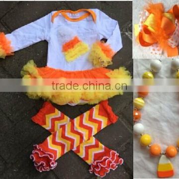 halloween baby girls candy corn romper dress romper tutu set kids clothes baby clothes halloween