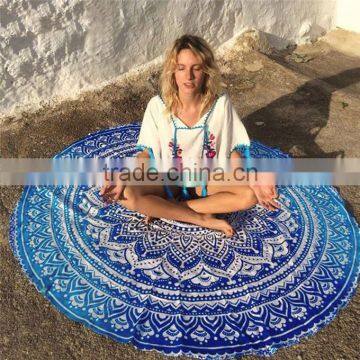 Alson Drop Shipping Round Beach Towel/Yoga Mat Thick Terry With Fringe Tassels photo-2